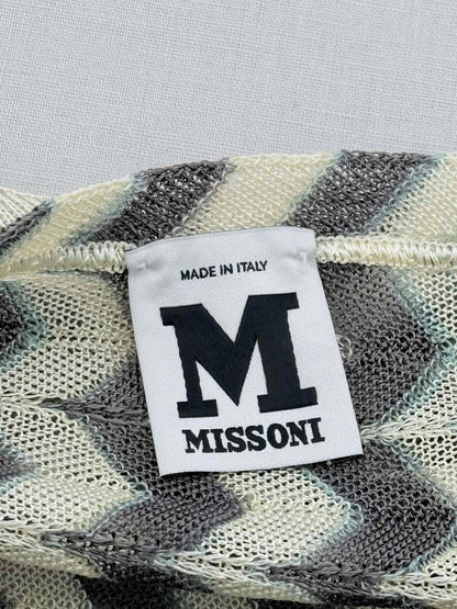M MISSONI Cream & Grey Chevron Size One Size Cardigan