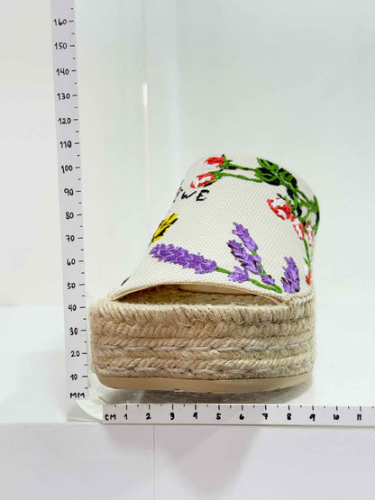 LOEWE Petal Platform Cream Multicolor Size EU 35 Mules