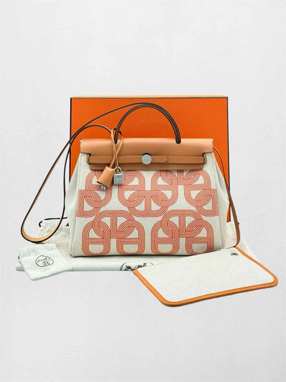 HERMES Herbag Zip 31 Ecru Fauve Top Handle