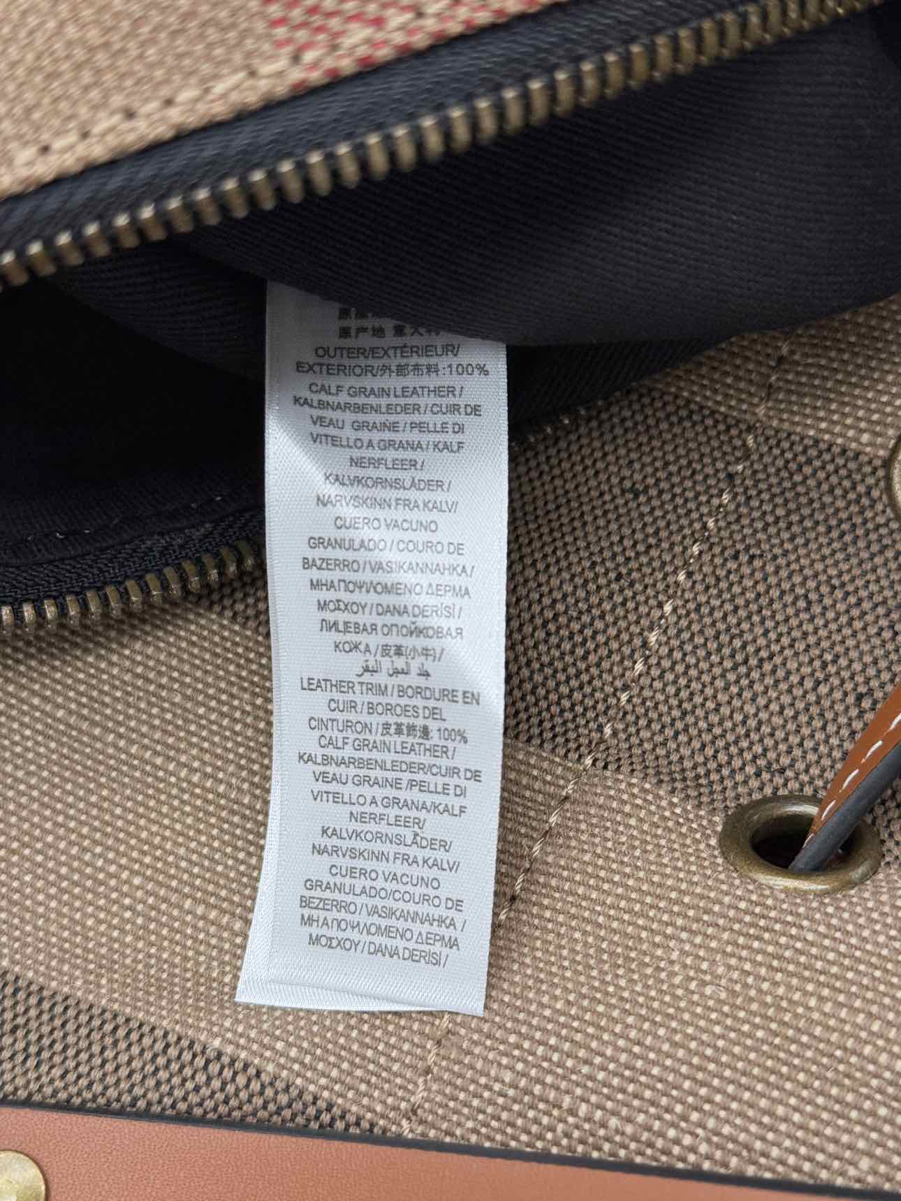 BURBERRY Heston Black Multicolor Check Bucket Bag