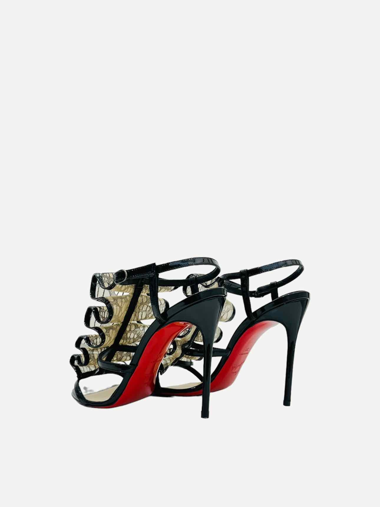 CHRISTIAN LOUBOUTIN Fortitia Black Heeled Sandals 38