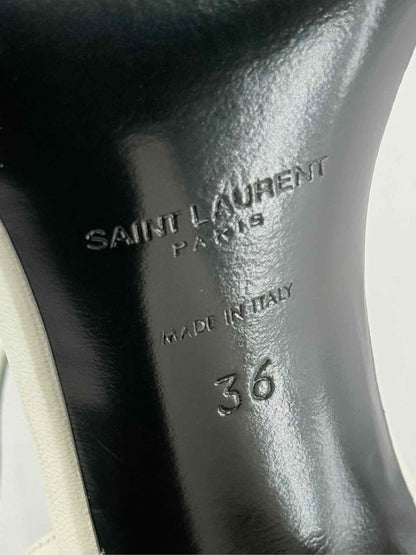 SAINT LAURENT Black & Cream Size EU 36 Heeled Sandals
