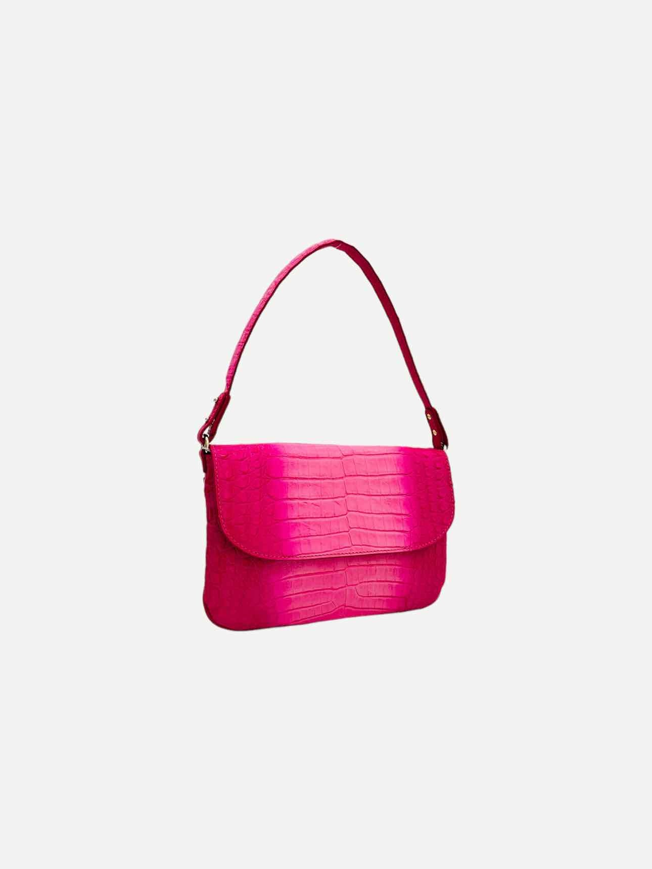 MARIA OLIVER Luisa Fuchsia Glazed Baguette Bag