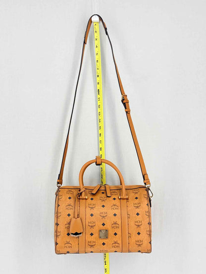 MCM Boston Brown Monogram Top Handle