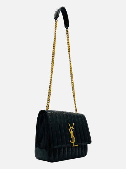 SAINT LAURENT Vicky Black Shoulder Bag