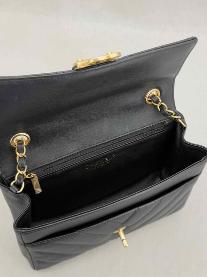 CHANEL In The City Black Quilted Top Handle