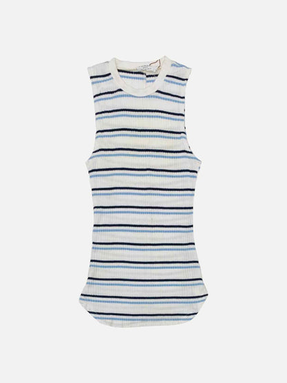 FRAME White w/ Blue Striped Size Small Tank Top