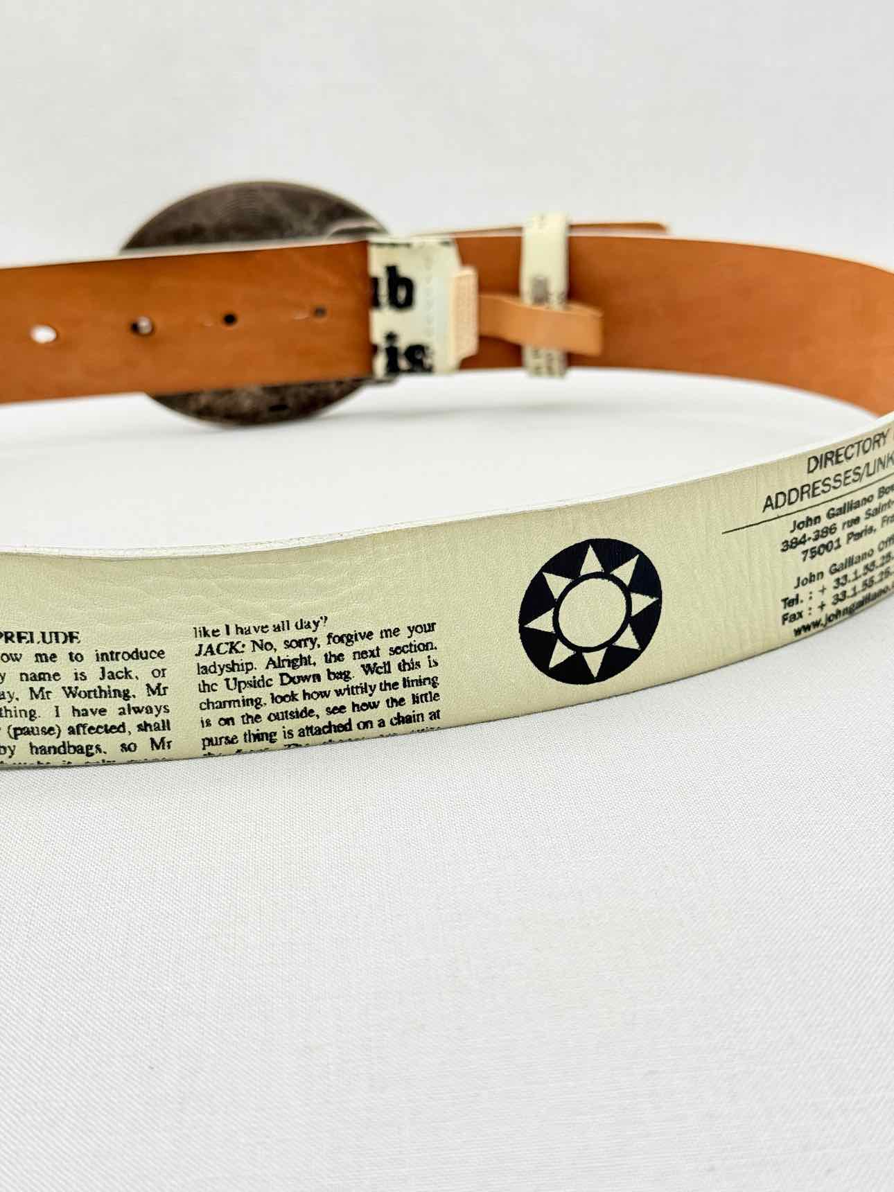 JOHN GALLIANO Off-white & Black Newspaper Print Belt