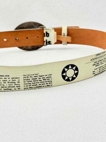 JOHN GALLIANO Off-white & Black Newspaper Print Belt