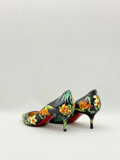 CHRISTIAN LOUBOUTIN Black Multicolor Size EU 38.5 Pumps