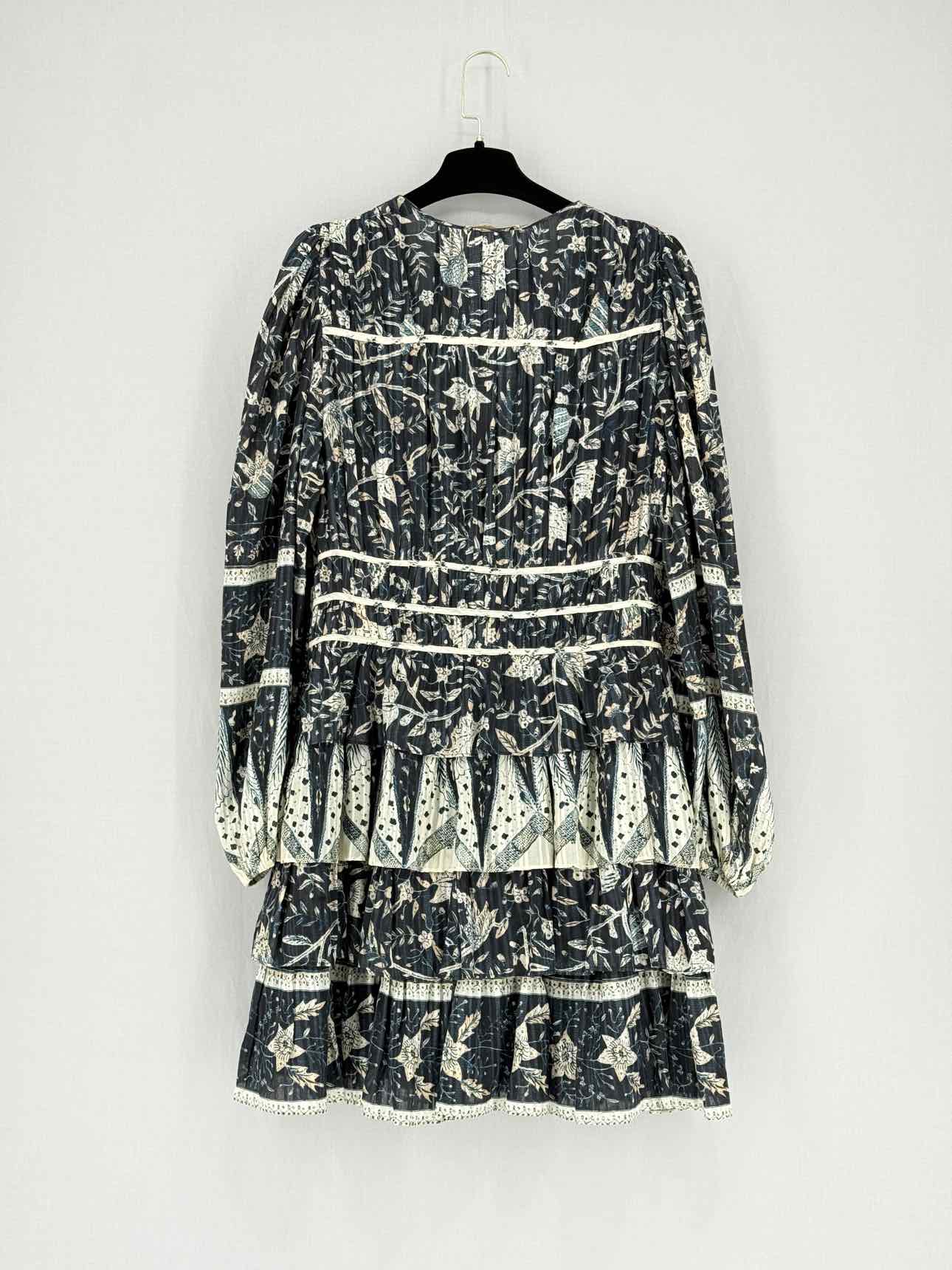 ULLA JOHNSON Black Multicolor Size US 10 Short Dress