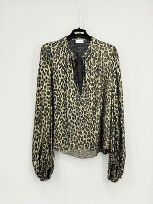 SAINT LAURENT Black & Gold Size US 4 Blouse