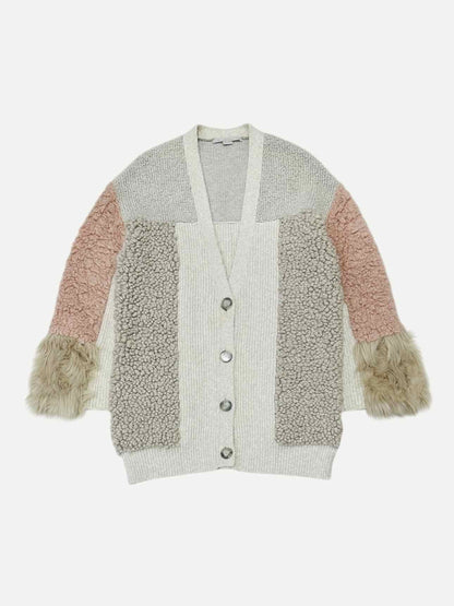 STELLA MCCARTNEY Grey, Beige & Pink Long Cardigan