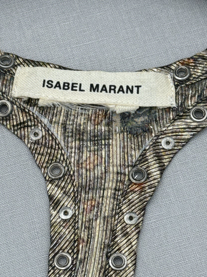 ISABEL MARANT Racerback Beige Multicolor Size US 10 Top