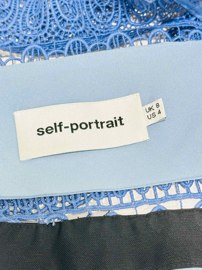 SELF-PORTRAIT Blue w/ Black Trim Size US 4 Long Dress