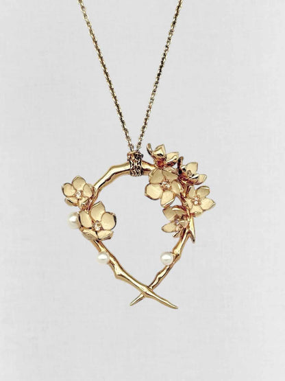SHAUN LEANE Cherry Blossom diamond & pearl Pendant