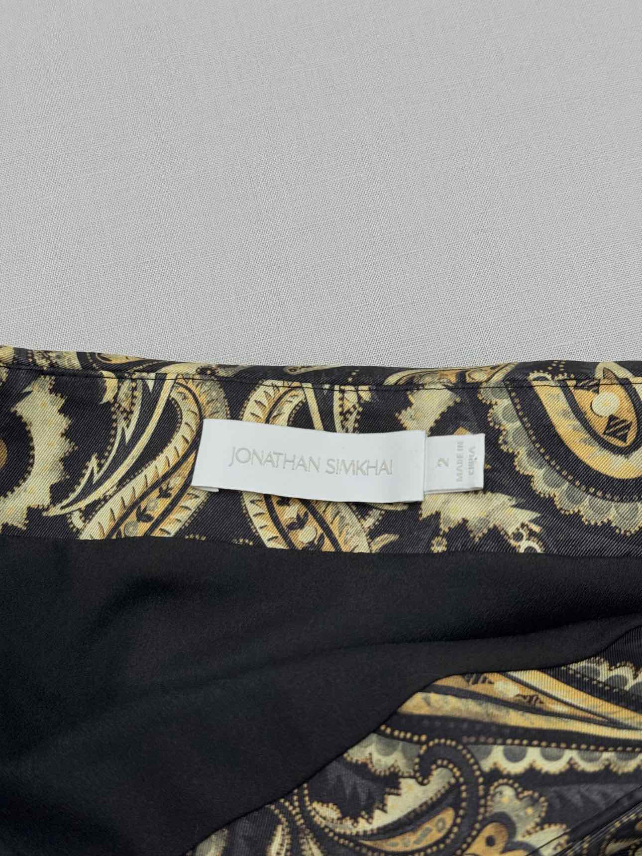 JONATHAN SIMKHAI Black Multicolor Size US 8 Midi Skirt