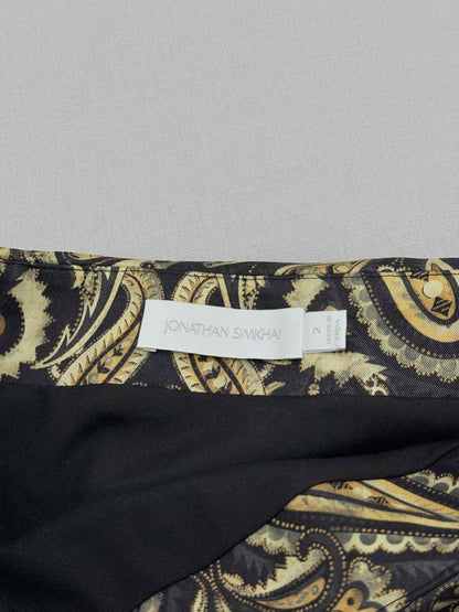 JONATHAN SIMKHAI Black Multicolor Size US 8 Midi Skirt
