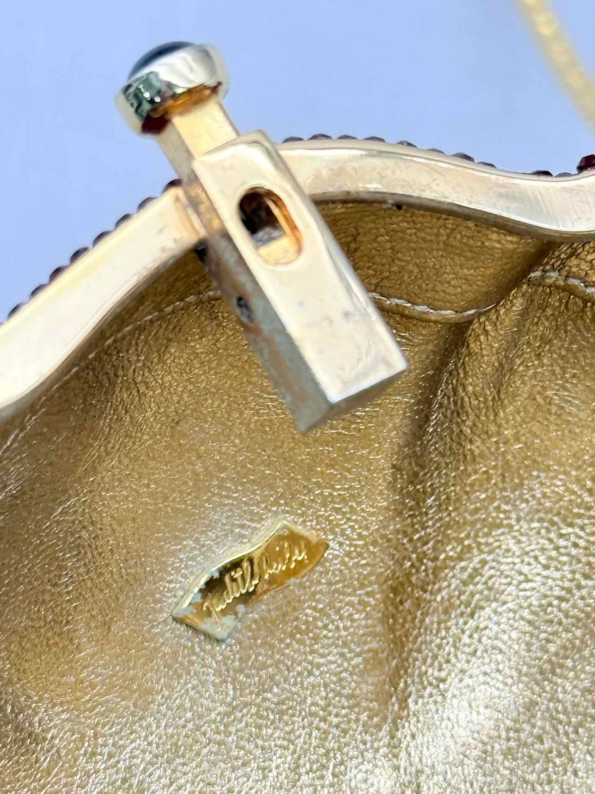 JUDITH LEIBER Minaudière Red & Green Clutch