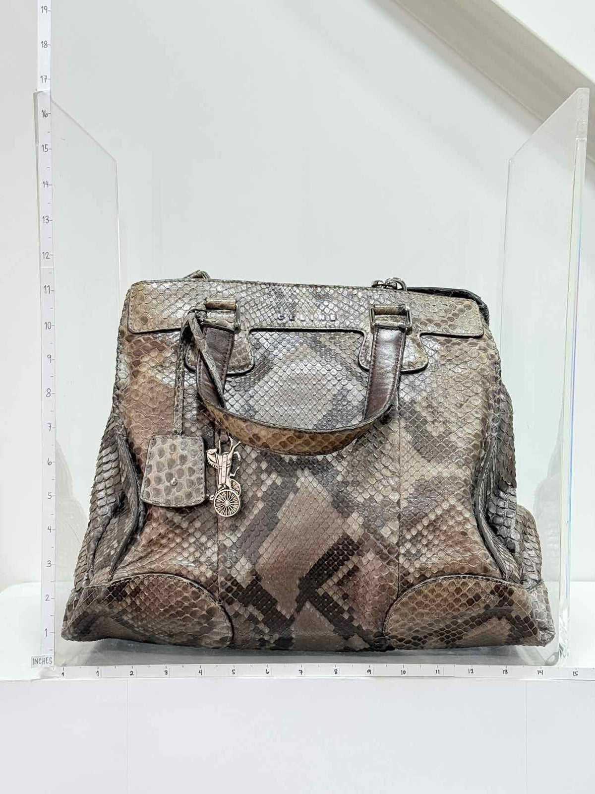 CELINE Vintage Brown & Grey Top Handle