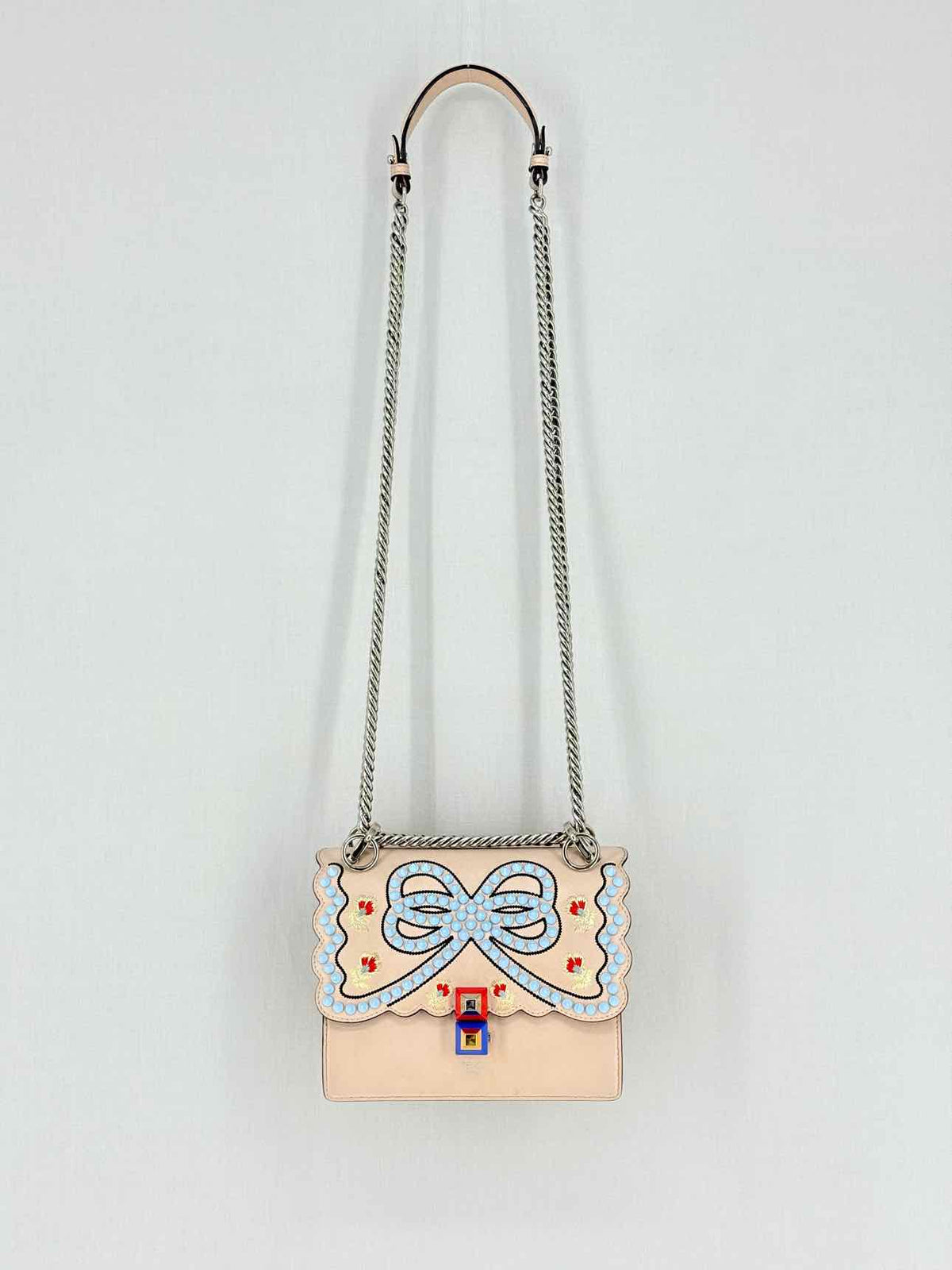 FENDI Kan I Pink Multicolor Shoulder Bag