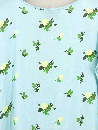 BERNADETTE Blue Multicolor Print Size US 2 Midi Dress