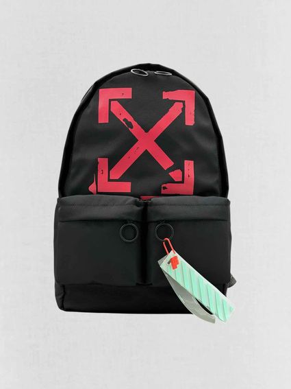 OFF-WHITE Arrow Black & Red Backpack