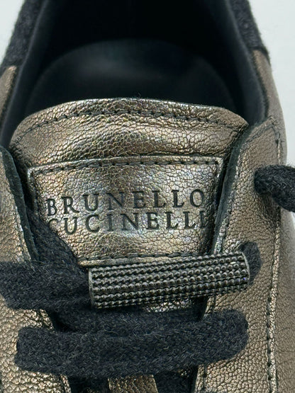 BRUNELLO CUCINELLI Bronze & Black Size EU 38.5 Sneakers