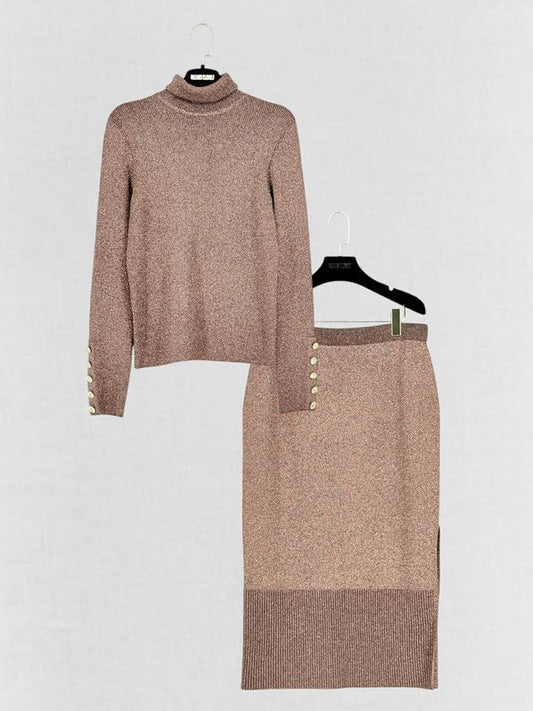 MILLY Brown Lurex Size Large/Medium Outfit Set