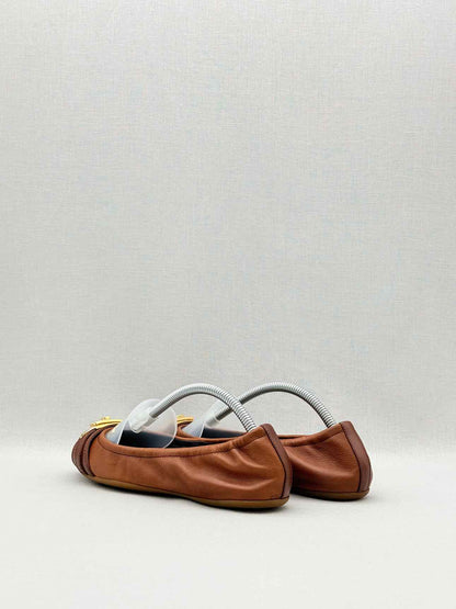 BURBERRY Drayton Brown Checked Size EU 35 Ballet Flats