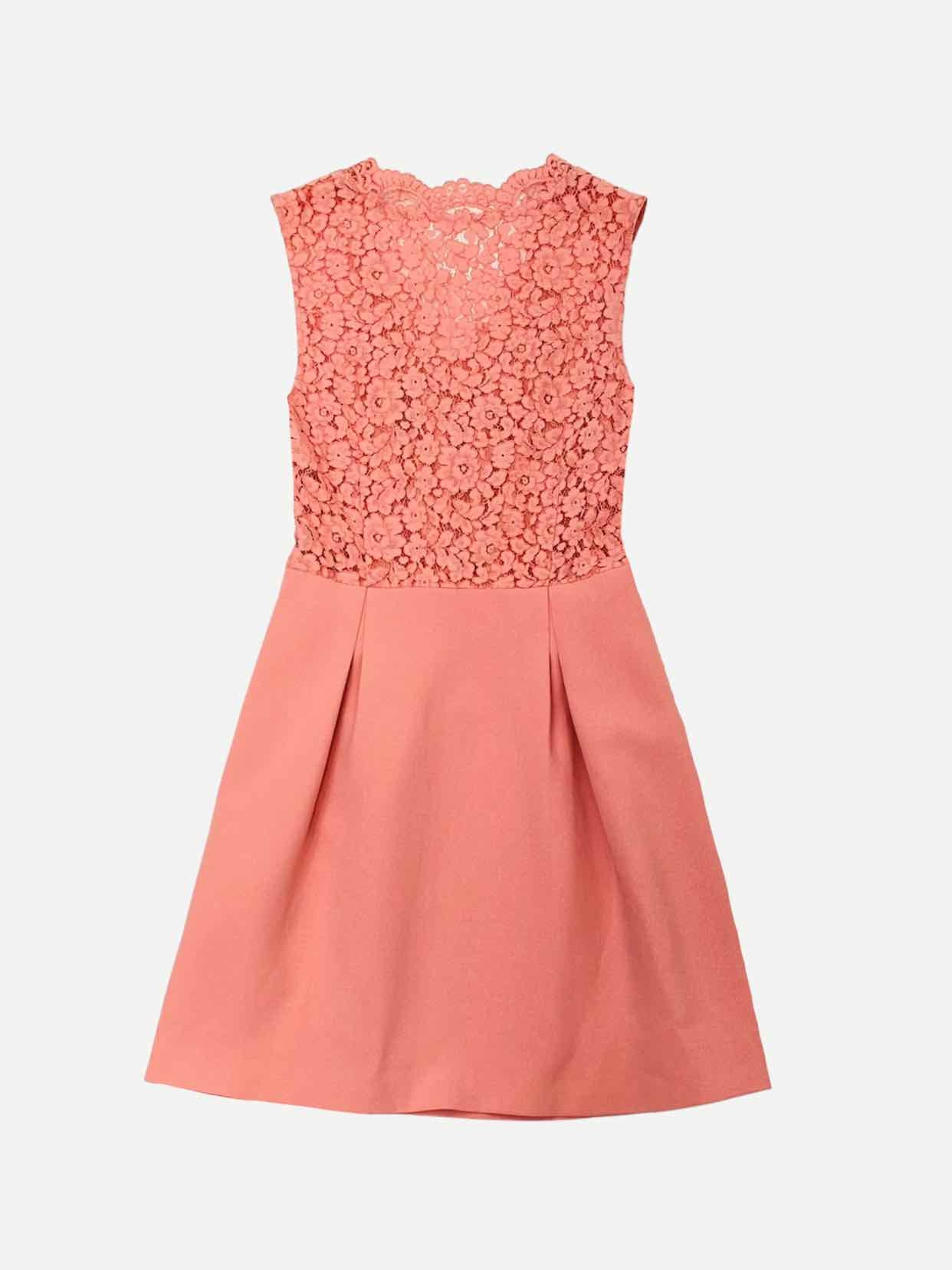 CLAUDIE PIERLOT Lace Bodice Pink Knee Length Dress