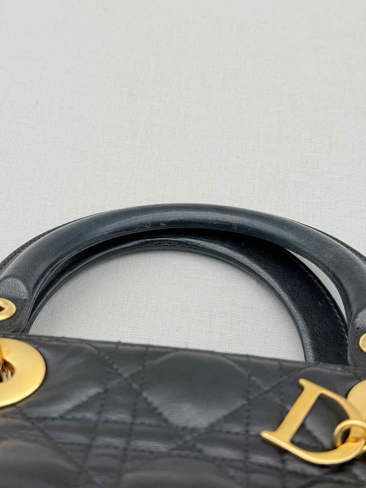 CHRISTIAN DIOR Lady Dior Black Cannage Top Handle