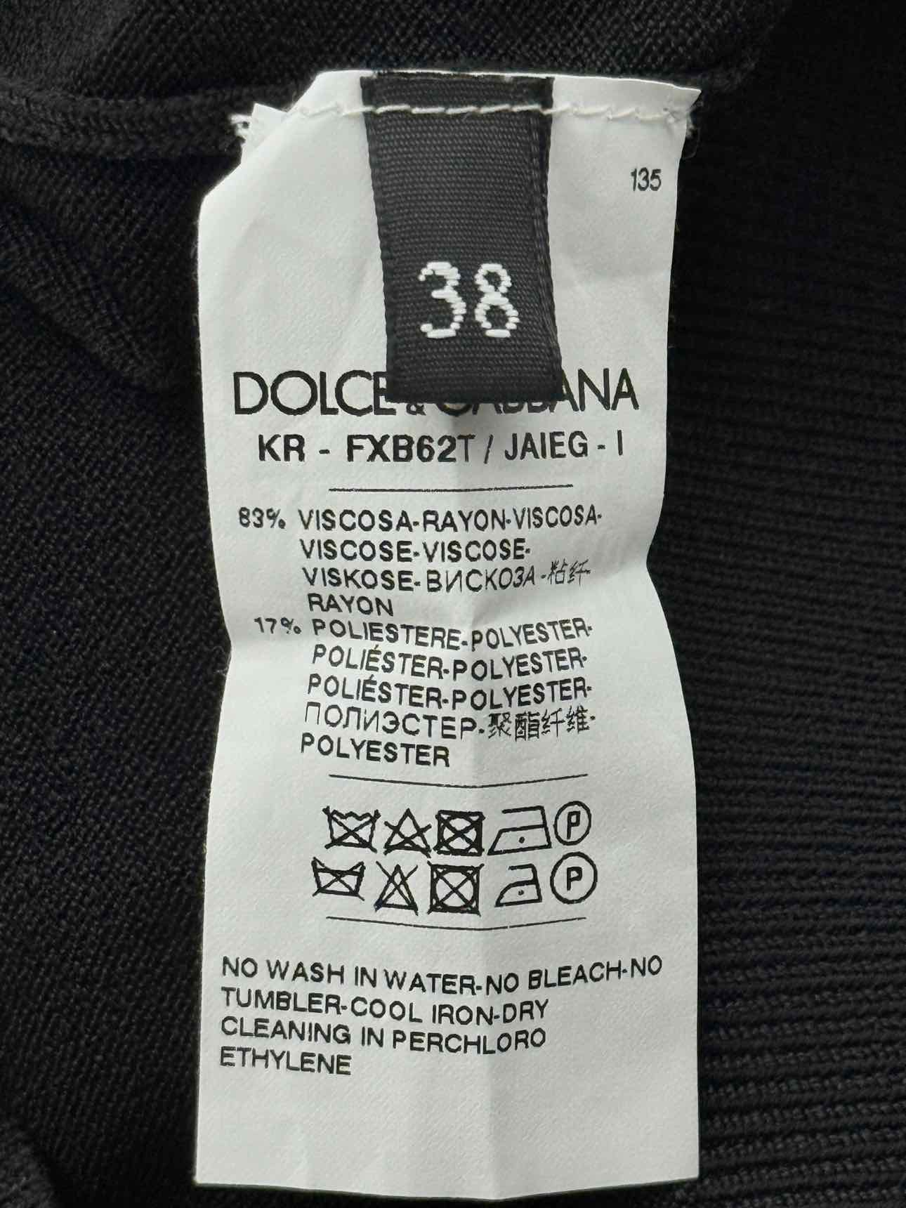 DOLCE & GABBANA Square Neck Black Size US 2 Sweater