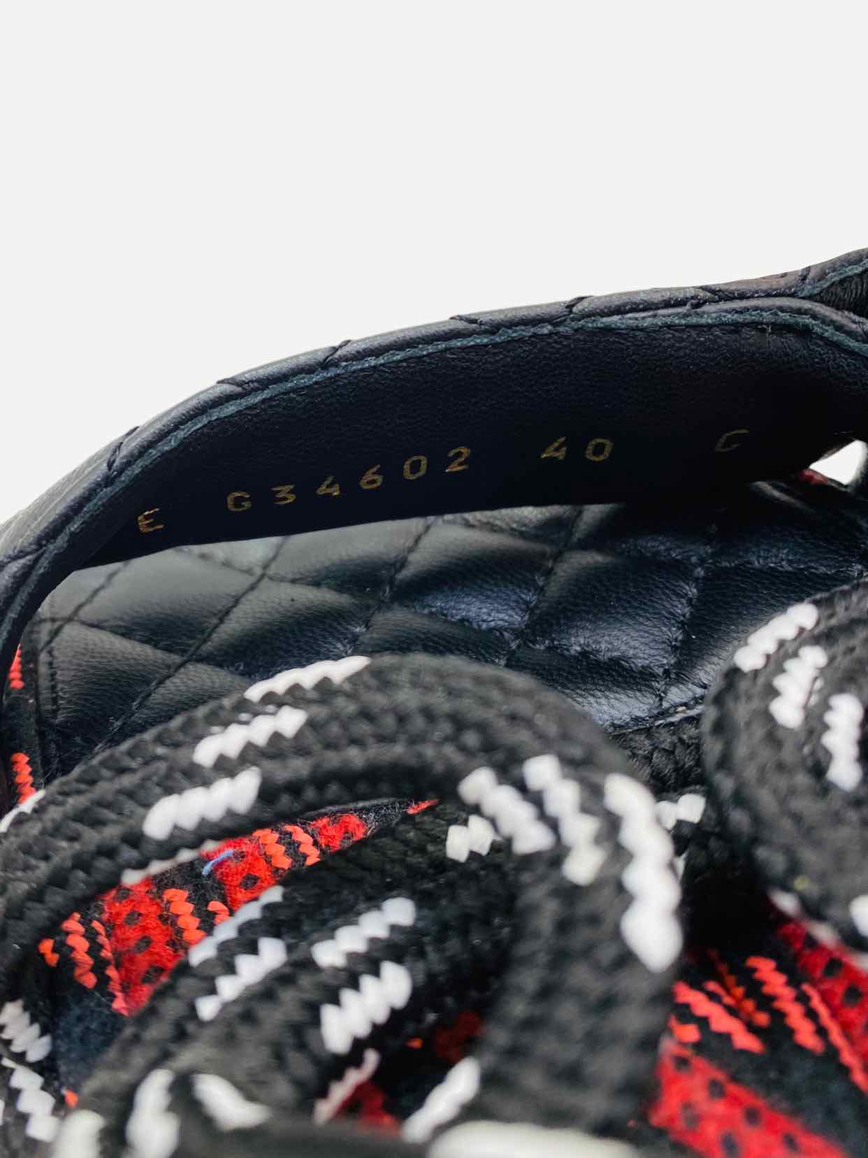 CHANEL Dad Cord Black Multicolor Size EU 40C Sandals
