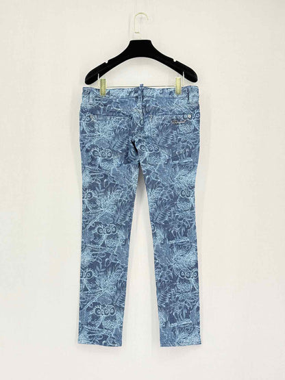 DSQUARED2 Low Waist Blue Owl Print Size US 6 Jeans