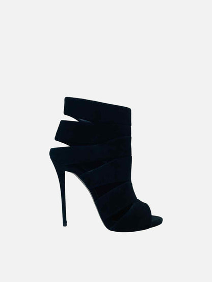 GUISEPPE ZANOTTI Cutout Black Heeled Sandals 39