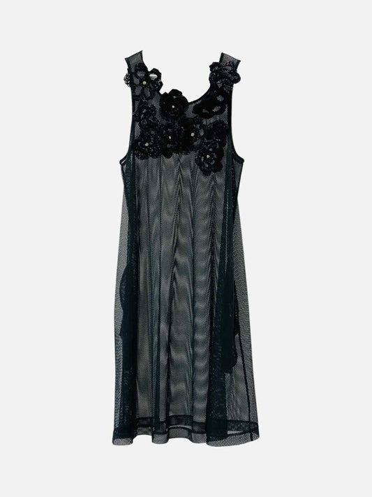 NOIR KEI NINOMIYA Fishnet Black Evening Dress