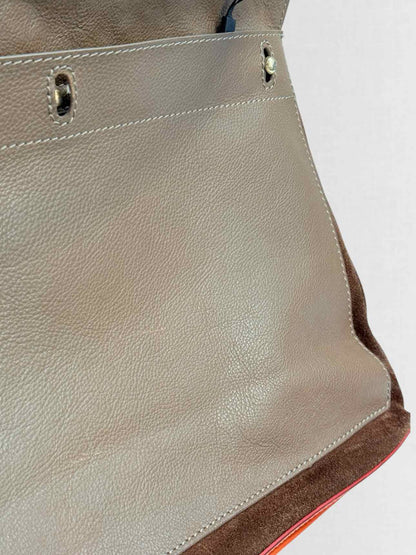 YVES SAINT LAURENT Brown, Orange & Purple Top Handle