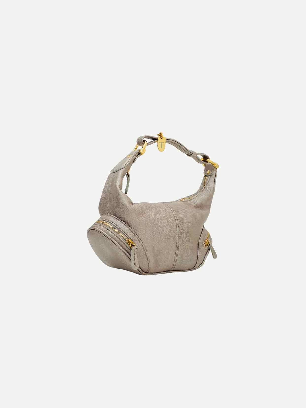 TOD'S Charlotte Metallic Silver Hobo bag