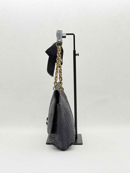 LANVIN Bow Navy Shoulder Bag
