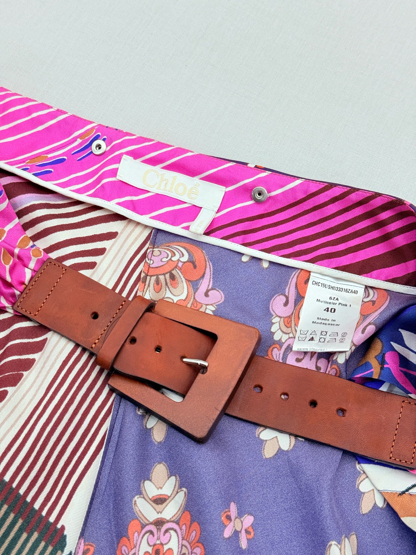 CHLOE Pink Multicolor Printed Size US 6/8 Outfit Set