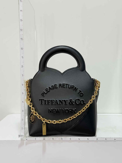 TIFFANY & CO Return To Tiffany Black C Print Tote Bag