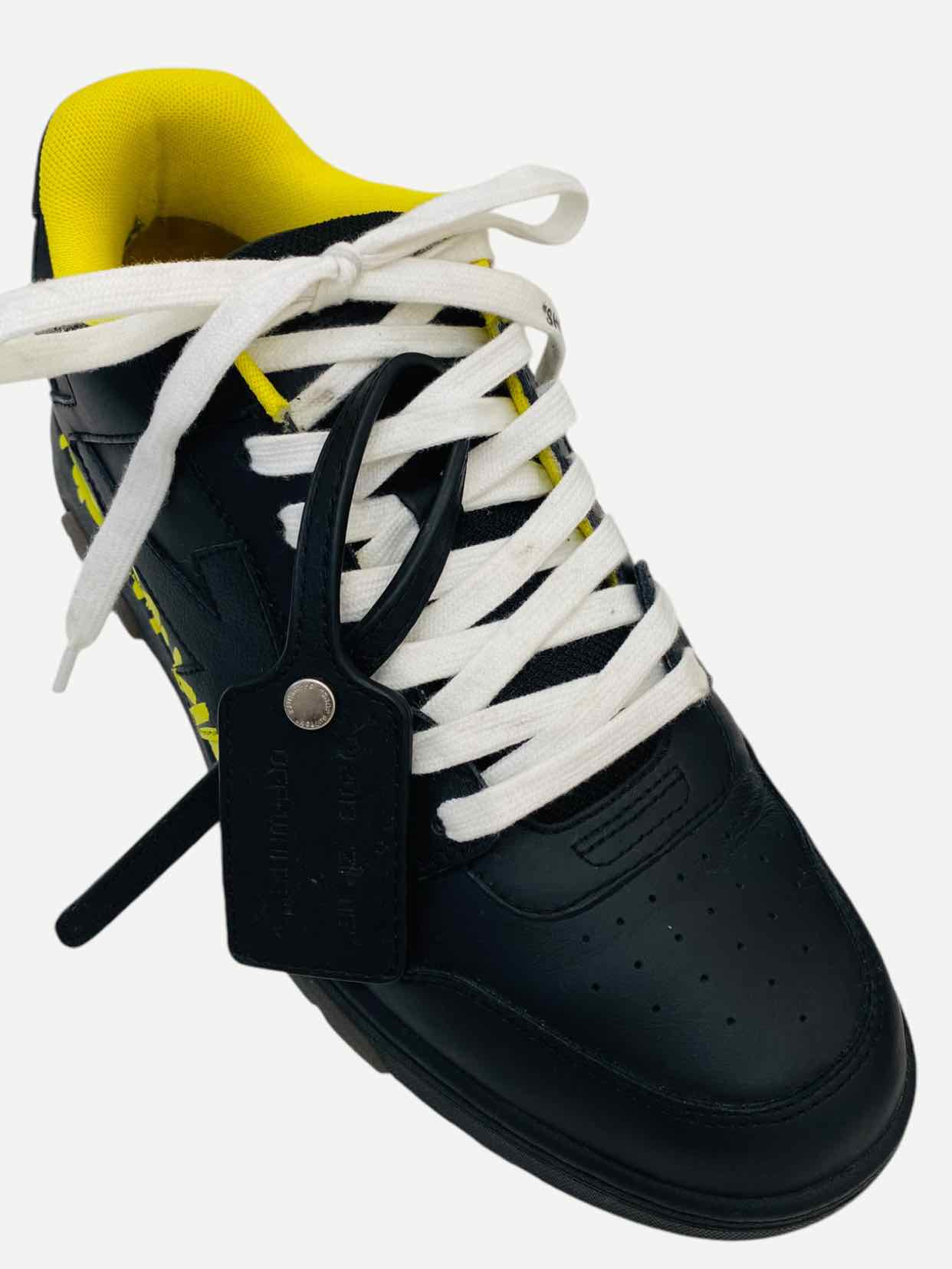 OFF WHITE Out Of Office Black w/ Yellow Sneakers 43