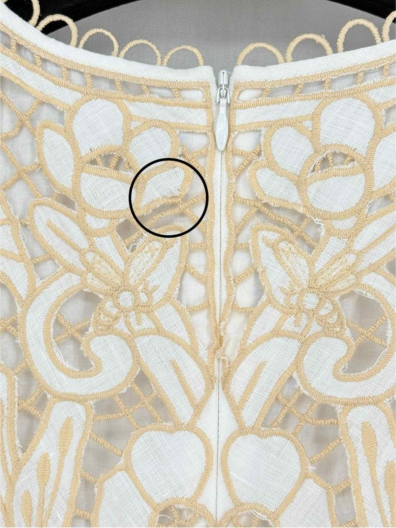 ZIMMERMANN Jeannie White & Gold Size US 12 Midi Dress