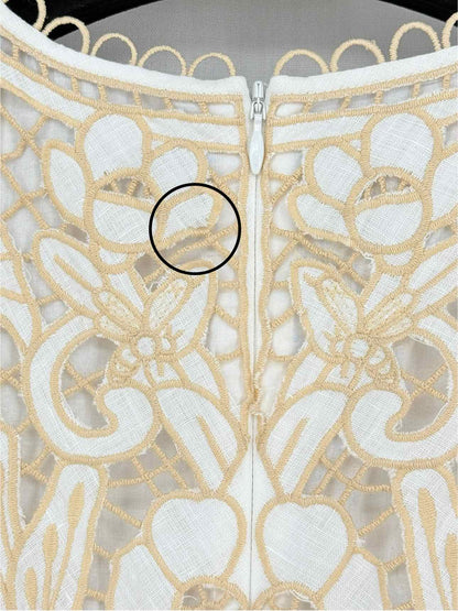 ZIMMERMANN Jeannie White & Gold Size US 12 Midi Dress