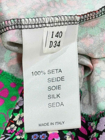 BLUMARINE Green & Pink Floral Size US 0 Mini Skirt