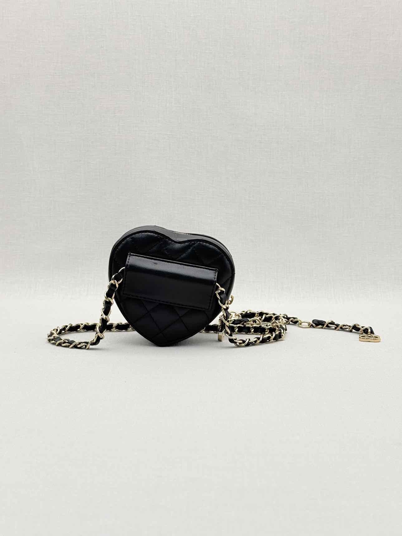 CHANEL CC in Love Heart Black Quilted Belt Bag