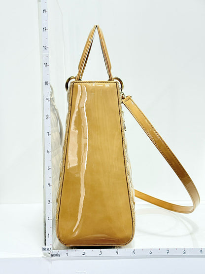 DIOR Lady Dior Beige Cannage Top Handle