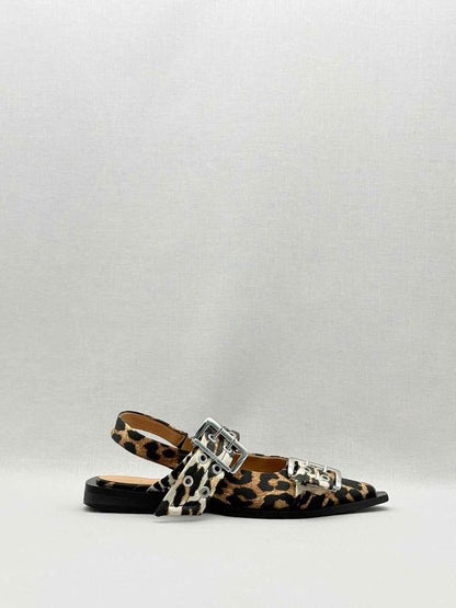 GANNI Black & Beige Size EU 39 Ballet Flats