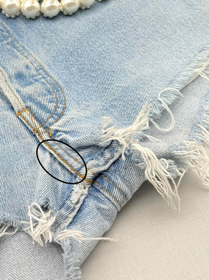 MIU MIU Cut Off Light Blue Washed Size 34 Shorts